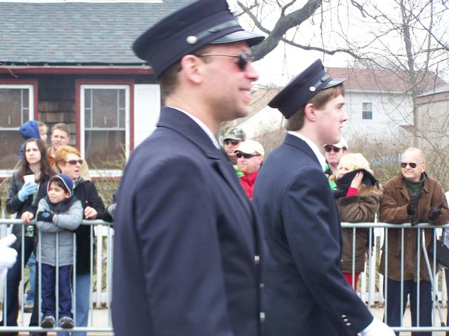 JimSanderlin marches down Blue Point Avenue on St Patrick's Day