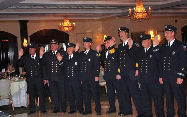 Annual swearing in of the desk officers at the installation dinner.